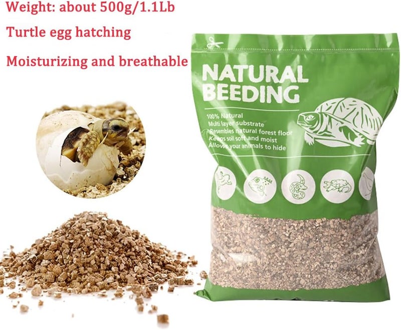 Flushbay Reptile Feeding Box Turtle Transport Breeding Box Egg Incubator Container with 1.1lb Reptile Substrate Vermiculite Bedding for Snake Tortoise Lizard Hatching Eggs - Image 2
